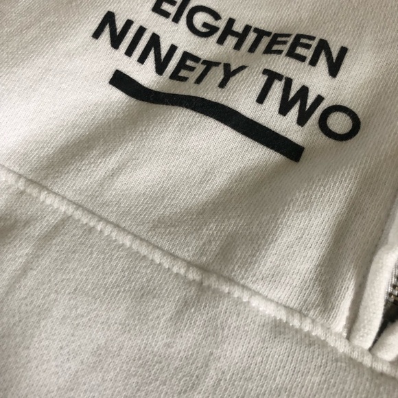 Abercrombie & Fitch New York Eighteen Ninety Two Half Zip Pullover L White Black - Picture 4 of 10